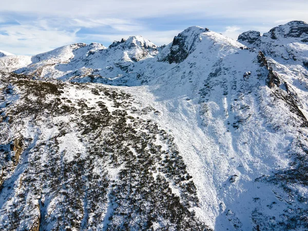 Increíble Paisaje Invierno Aéreo Montaña Rila Cerca Del Pico Malyovitsa — Foto de Stock
