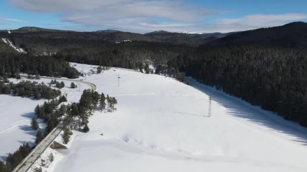 Vista Aérea Inverno Reservatório Beglika Coberto Com Gelo Região Pazardzhik — Vídeo de Stock