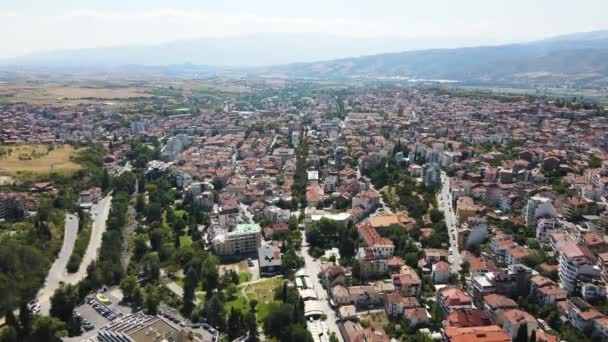 Fantastisk Antenn Utsikt Över Staden Sandanski Bulgarien — Stockvideo