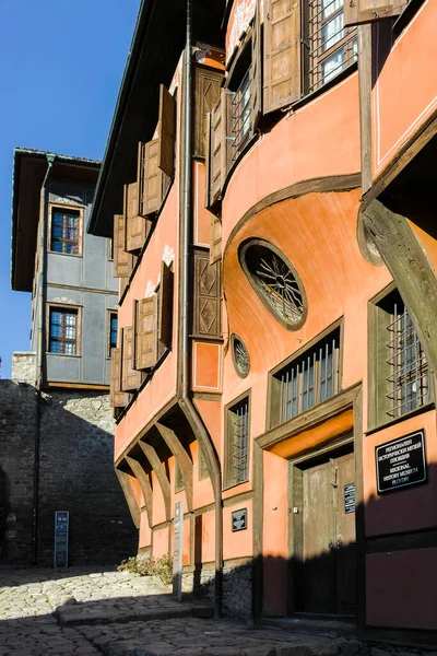 Plovdiv Bulgarije Januari 2022 Straat Negentiende Eeuw Huizen Architectonisch Historisch — Stockfoto