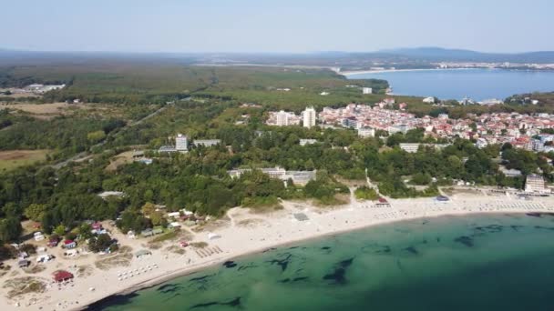 Increíble Vista Aérea Playa Sur Ciudad Kiten Región Burgas Bulgaria — Vídeos de Stock