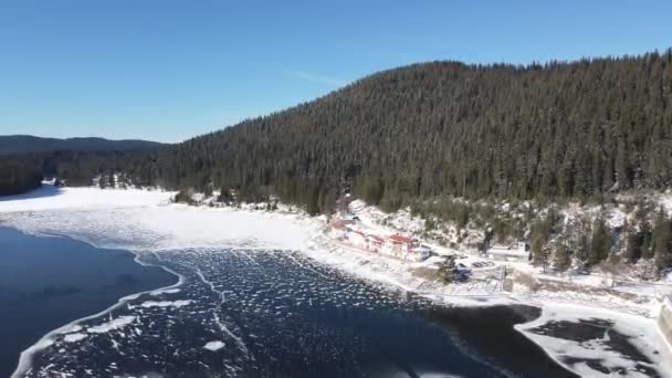 Flygfoto Vinter Utsikt Över Golyam Beglik Reservoir Täckt Med Pazardzhik — Stockvideo