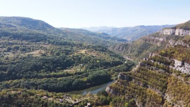 Vista Aérea Garganta Del Río Iskar Montañas Los Balcanes Región — Vídeos de Stock
