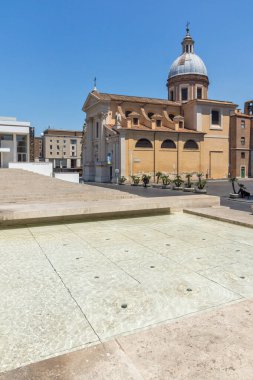Rome, İtalya - 22 Haziran 2017: şaşırtıcı görünümü Ara Pacis Müzesi Roma, İtalya