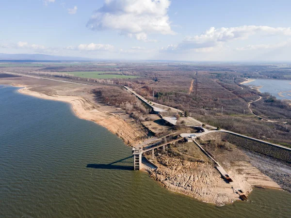 Uitzicht Vanuit Lucht Het Stuwmeer Van Pyasachnik Zandsteen Berg Sredna — Stockfoto