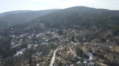 Bulgaristan 'ın Filibe Bölgesi Dedevo Köyü' nün hava manzarası