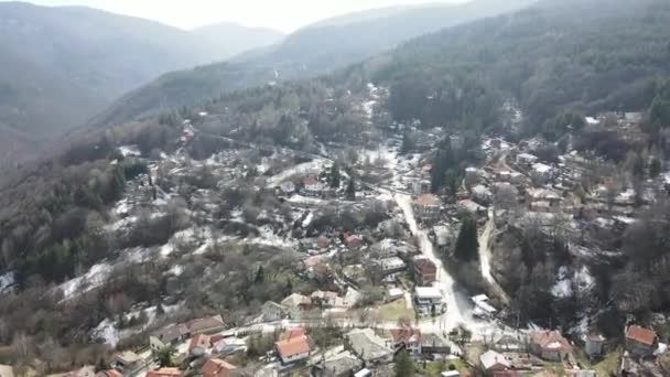 Luchtfoto Van Dorp Dedevo Regio Plovdiv Bulgarije — Stockvideo