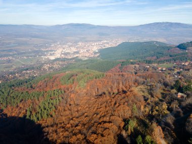 Osogovo Dağı 'nın hava manzarası, Kyustendil bölgesi, Bulgaristan