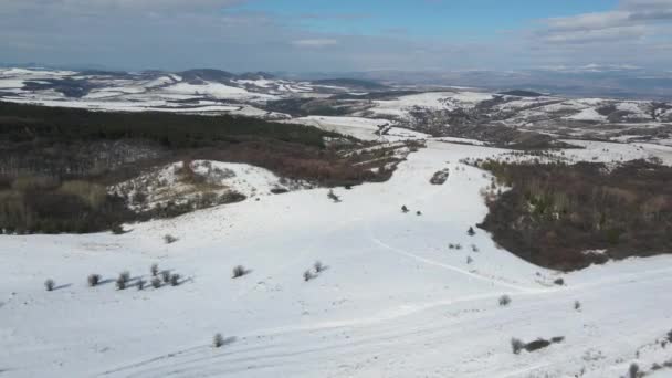 Aerial Winter View Lyulin Mountain Borított Szófia City Region Bulgária — Stock videók