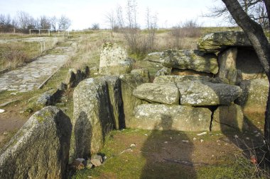 Ancient Thracian dolmen Nachevi Chairi (Nachovi chairi) near village of Hlyabovo, Haskovo Region, Bulgaria