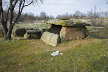 Ancient Thracian dolmen Nachevi Chairi (Nachovi chairi) near village of Hlyabovo, Haskovo Region, Bulgaria