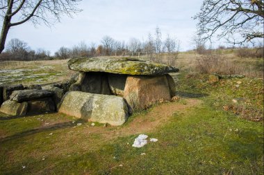 Ancient Thracian dolmen Nachevi Chairi (Nachovi chairi) near village of Hlyabovo, Haskovo Region, Bulgaria