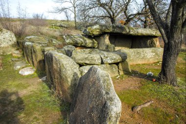 Ancient Thracian dolmen Nachevi Chairi (Nachovi chairi) near village of Hlyabovo, Haskovo Region, Bulgaria