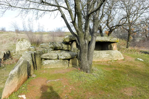 Ancient Thracian dolmen Nachevi Chairi (Nachovi chairi) near village of Hlyabovo, Haskovo Region, Bulgaria