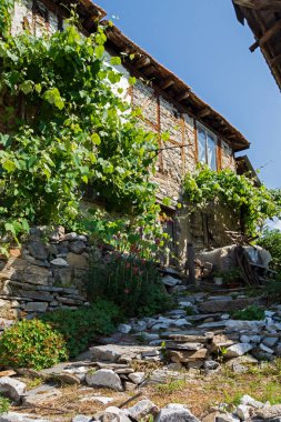 19. yüzyıldan kalma otantik evleri olan Delchevo köyü, Blagoevgrad bölgesi, Bulgaristan