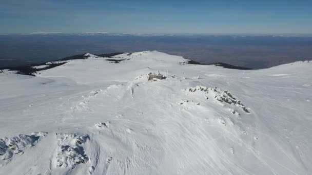 Vista Aérea Inverno Montanha Vitosha Perto Pico Cherni Vrah Região — Vídeo de Stock