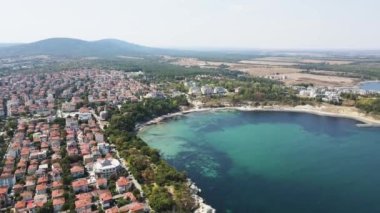 Bulgaristan 'ın Burgaz Bölgesi Çarevo kentinin hava manzarası 