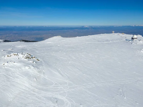 Vista Aérea Inverno Montanha Vitosha Perto Pico Cherni Vrah Região — Fotografia de Stock