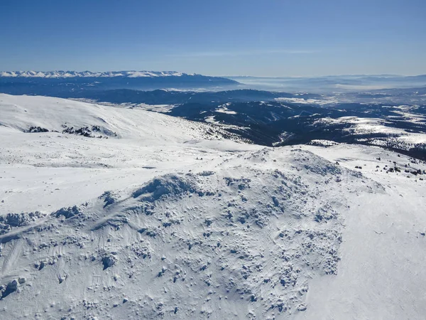 Vista Aérea Inverno Montanha Vitosha Perto Pico Cherni Vrah Região — Fotografia de Stock