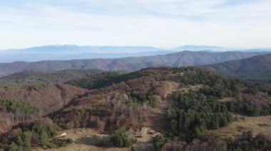 Osogovo Dağı 'nın hava manzarası, Kyustendil bölgesi, Bulgaristan