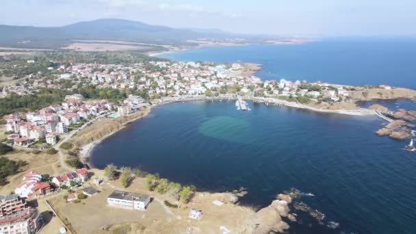 Amazing Aerial View Town Ahtopol Burgas Region Bulgaria — Stock video