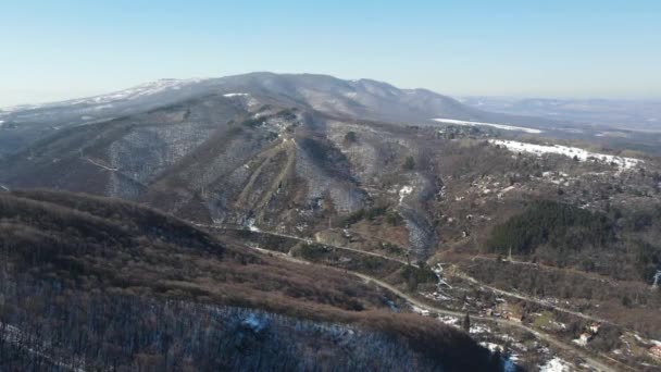 Vista Aérea Inverno Montanha Vitosha Perto Distrito Boyana Cidade Sofia — Vídeo de Stock