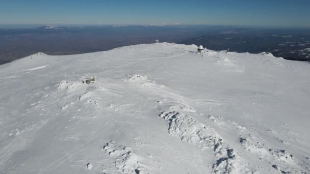 Aerial Winter View Vitosha Mountain Közelében Cherni Vrah Csúcs Szófia — Stock videók