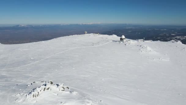 Vue Aérienne Hiver Montagne Vitosha Près Cherni Vrah Région Sofia — Video