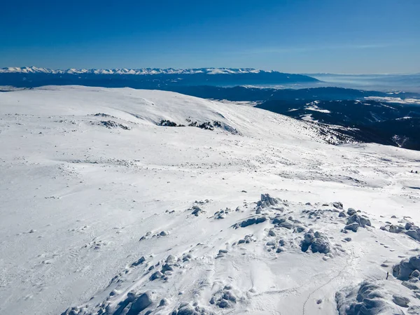 Vista Aérea Invierno Montaña Vitosha Cerca Del Pico Cherni Vrah —  Fotos de Stock