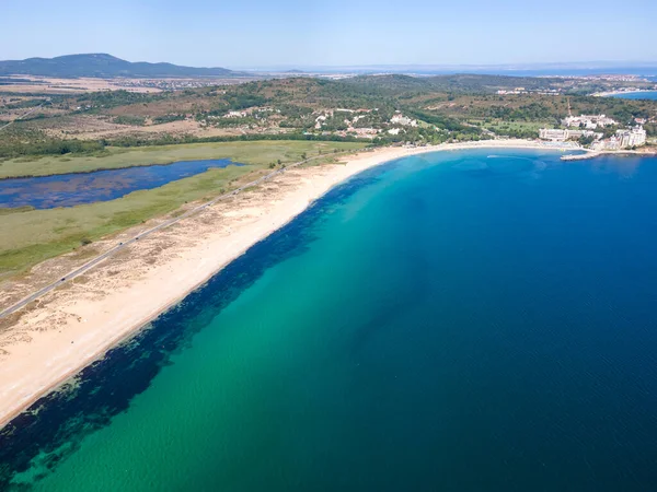 Vista Aérea Playa Del Conductor Cerca Del Complejo Turístico Dyuni — Foto de Stock