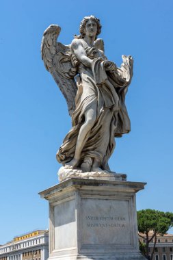 Roma, İtalya 22 Haziran 2017 Roma, İtalya 'daki St. Angelo Kalesi' nin muhteşem manzarası.