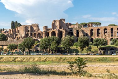 Roma, İtalya - 22 Haziran 2017: panoramik Circus Maximus, Roma, İtalya, Amazing