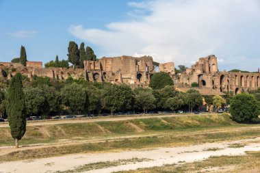 Roma, İtalya - 22 Haziran 2017: panoramik Circus Maximus, Roma, İtalya, Amazing
