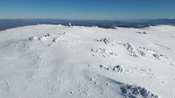 Vista Aérea Inverno Montanha Vitosha Perto Pico Cherni Vrah Região — Vídeo de Stock