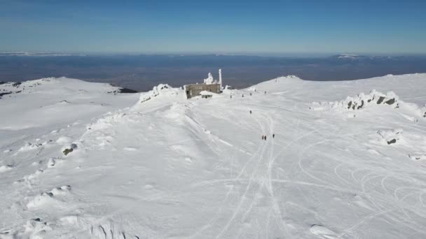 Aerial Winter View Vitosha Mountain Közelében Cherni Vrah Csúcs Szófia — Stock videók