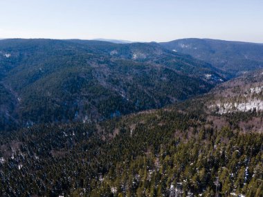 Bulgaristan 'ın Filibe Bölgesi' ndeki Rodos Dağı 'ndaki Byala Cthe bölgesinin hava manzarası