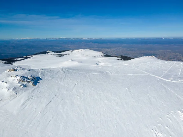 Vista Aérea Invierno Montaña Vitosha Cerca Del Pico Cherni Vrah — Foto de Stock