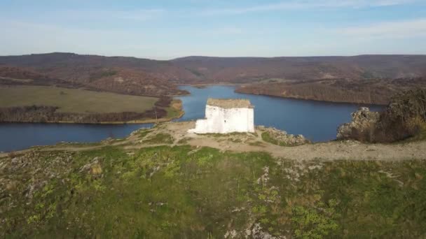 Vue Aérienne Église Saint Jean Baptiste Réservoir Pchelina Région Pernik — Video