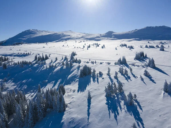 Aerial Winter View Vitosha Mountain Περιφέρεια Πόλης Της Σόφιας Βουλγαρία — Φωτογραφία Αρχείου