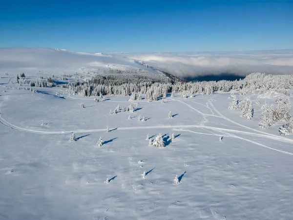 Aerial Winter View Vitosha Mountain Περιφέρεια Πόλης Της Σόφιας Βουλγαρία — Φωτογραφία Αρχείου