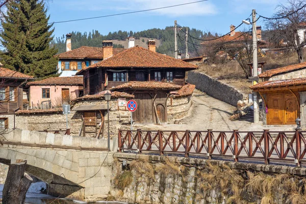 Koprivshtitsa Bulgarien Januari 2020 Typiska Gatan Och Gamla Hus Historiska — Stockfoto