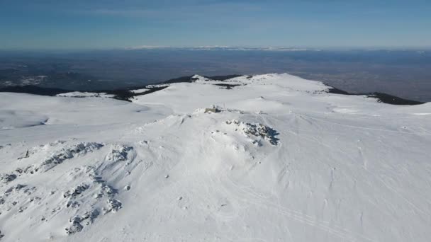 Vista Aérea Inverno Montanha Vitosha Perto Pico Cherni Vrah Região — Vídeo de Stock