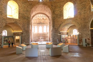 Selanik, Yunanistan - 22 Eylül 2019: Yunanistan 'ın orta kesimindeki Selanik kentinde Rotunda Roma Tapınağı