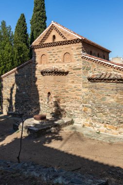 Selanik, Yunanistan - 22 Eylül 2019: Selanik, Orta Makedonya, Yunanistan 'daki Antik Bizans Aziz Nicholas Yetimhaneleri Kilisesi