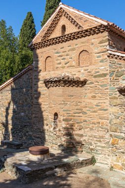 Selanik, Yunanistan - 22 Eylül 2019: Selanik, Orta Makedonya, Yunanistan 'daki Antik Bizans Aziz Nicholas Yetimhaneleri Kilisesi