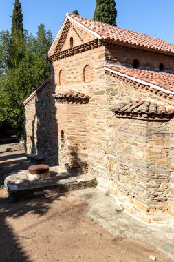 Selanik, Yunanistan - 22 Eylül 2019: Selanik, Orta Makedonya, Yunanistan 'daki Antik Bizans Aziz Nicholas Yetimhaneleri Kilisesi