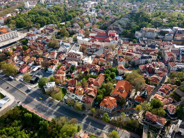 stock image Amazing Aerial view of City of Plovdiv, Bulgaria