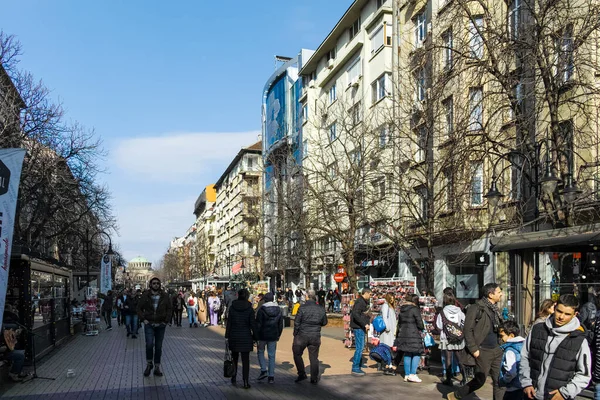 Sofia Bulgaria Febrero 2022 Caminando Por Boulevard Vitosha Ciudad Sofía — Foto de Stock