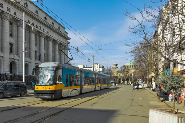 Sofia Bulgaria February 2022 Walking People Boulevard Vitosha City Sofia — Stock Photo, Image