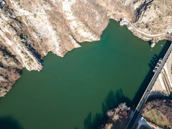 공중에서 Krichim Reservoir Rhodopes Mountain Plovdiv Region Bulgaria — 스톡 사진